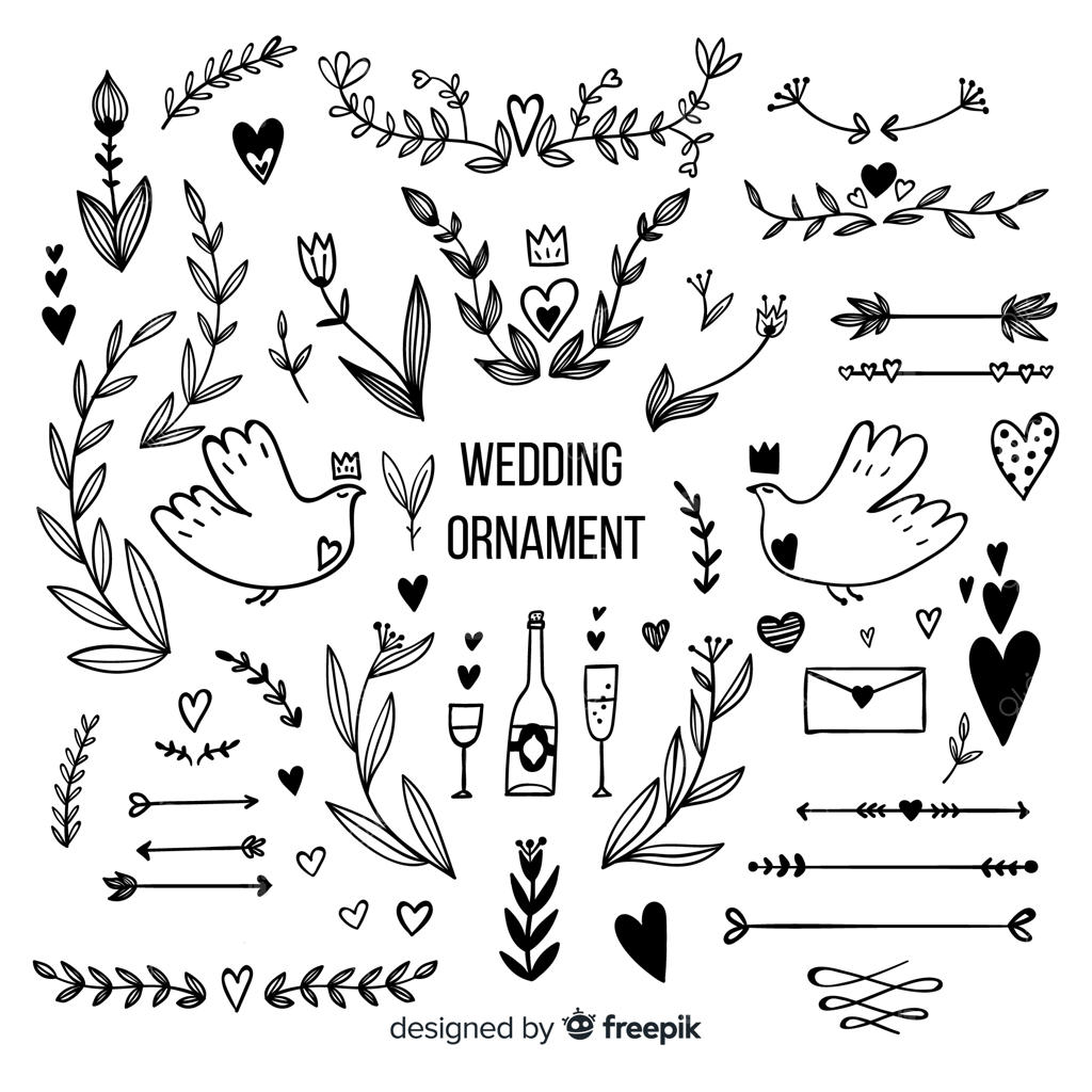 مجموعه تزئینات عروسی طراحی دستی