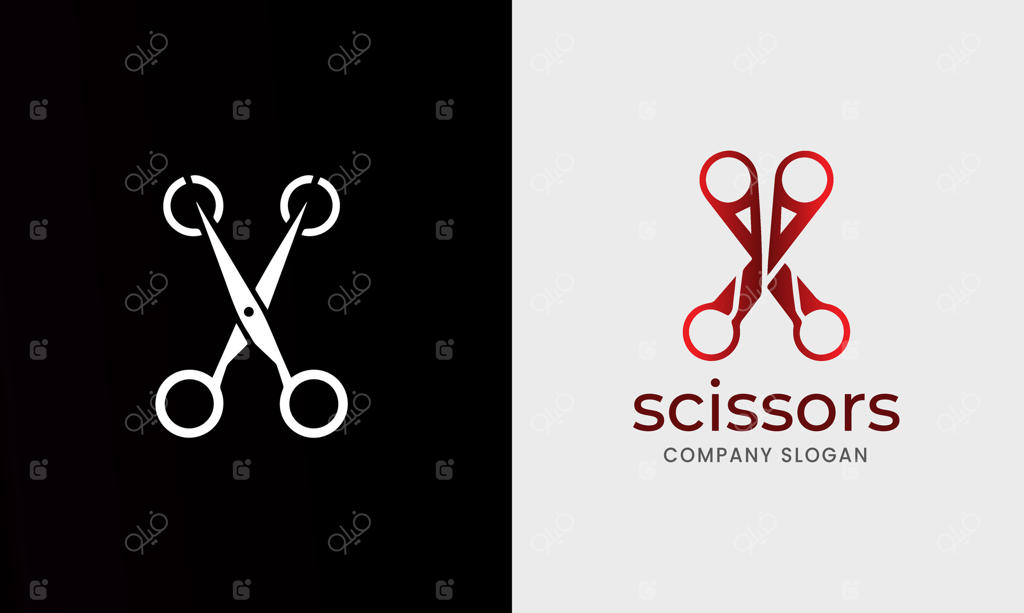 نماد قیچی، عنصر لوگوی کسب‌وکار آرایشگر و خیاط - عکس قیچی