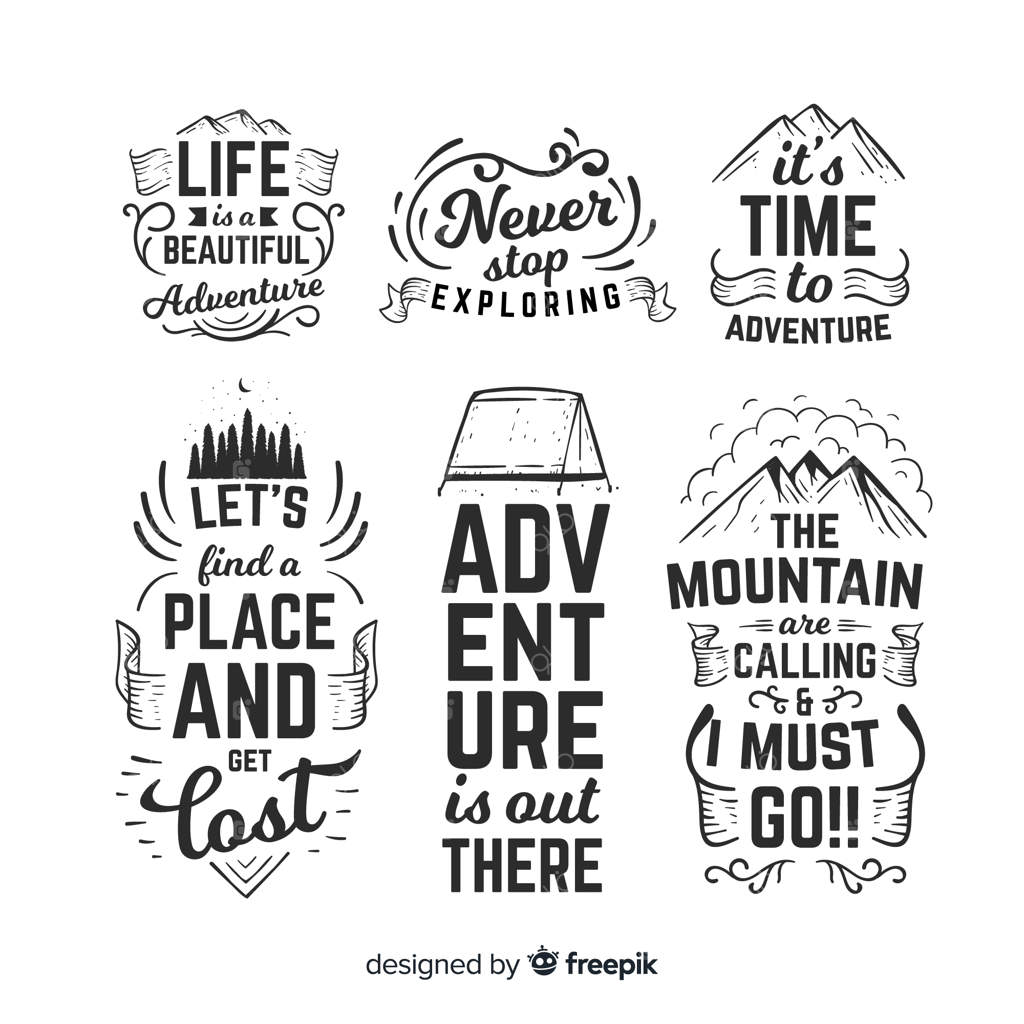 مجموعه لوگوهای ماجراجویی طراحی دستی