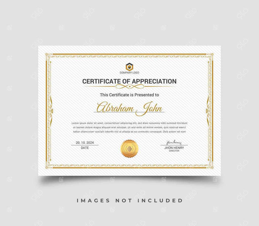 قالب طراحی گواهینامه