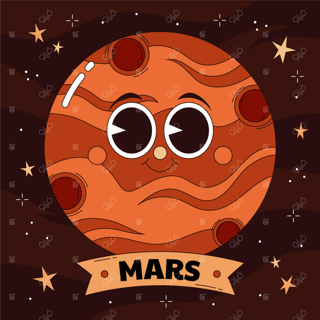 تصویر دستی از سیاره مریخ