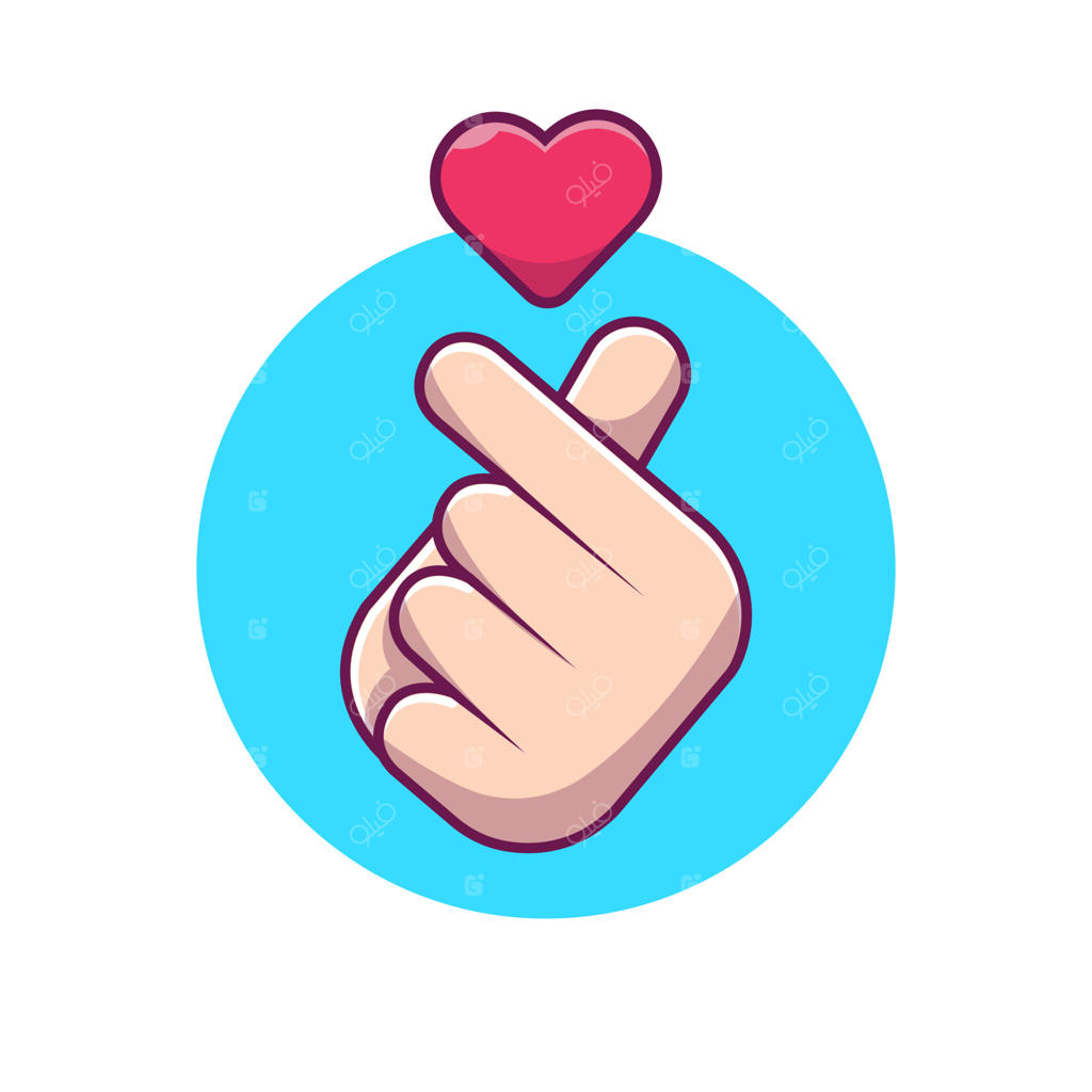 آیکون کارتونی علامت دست قلب عشق. مفهوم آیکون عشق مردم، وکتور پریمیوم جداگانه. سبک کارتونی تخت