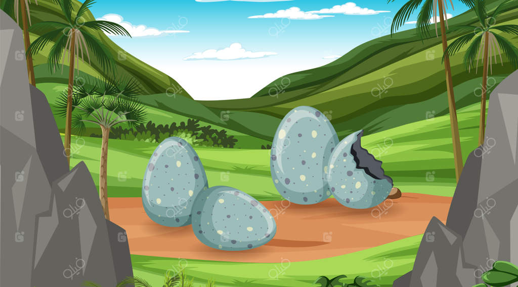 صحنه‌ای از دایناسورها در جنگل