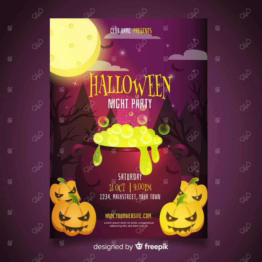 قالب پوستر ترسناک برای مهمانی هالووین