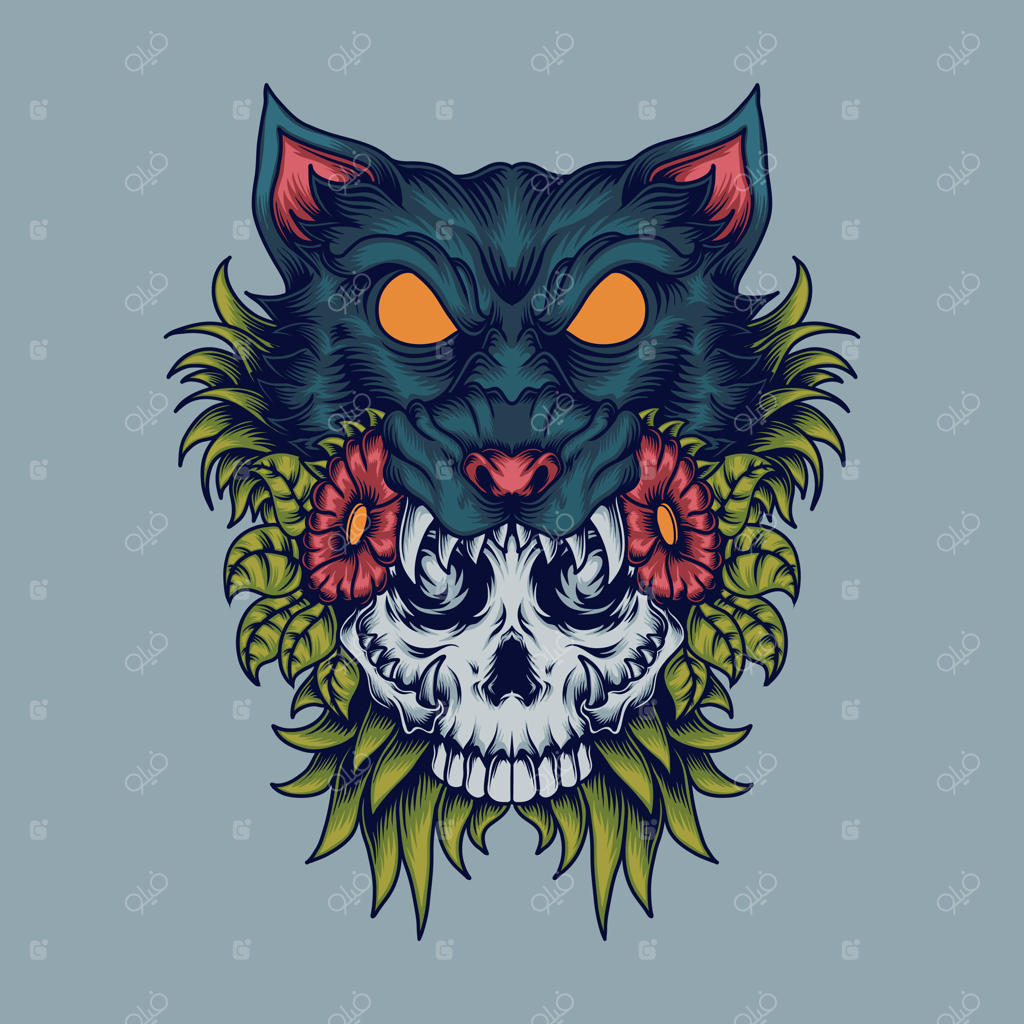 تصویرسازی گرگ جمجمه‌ای