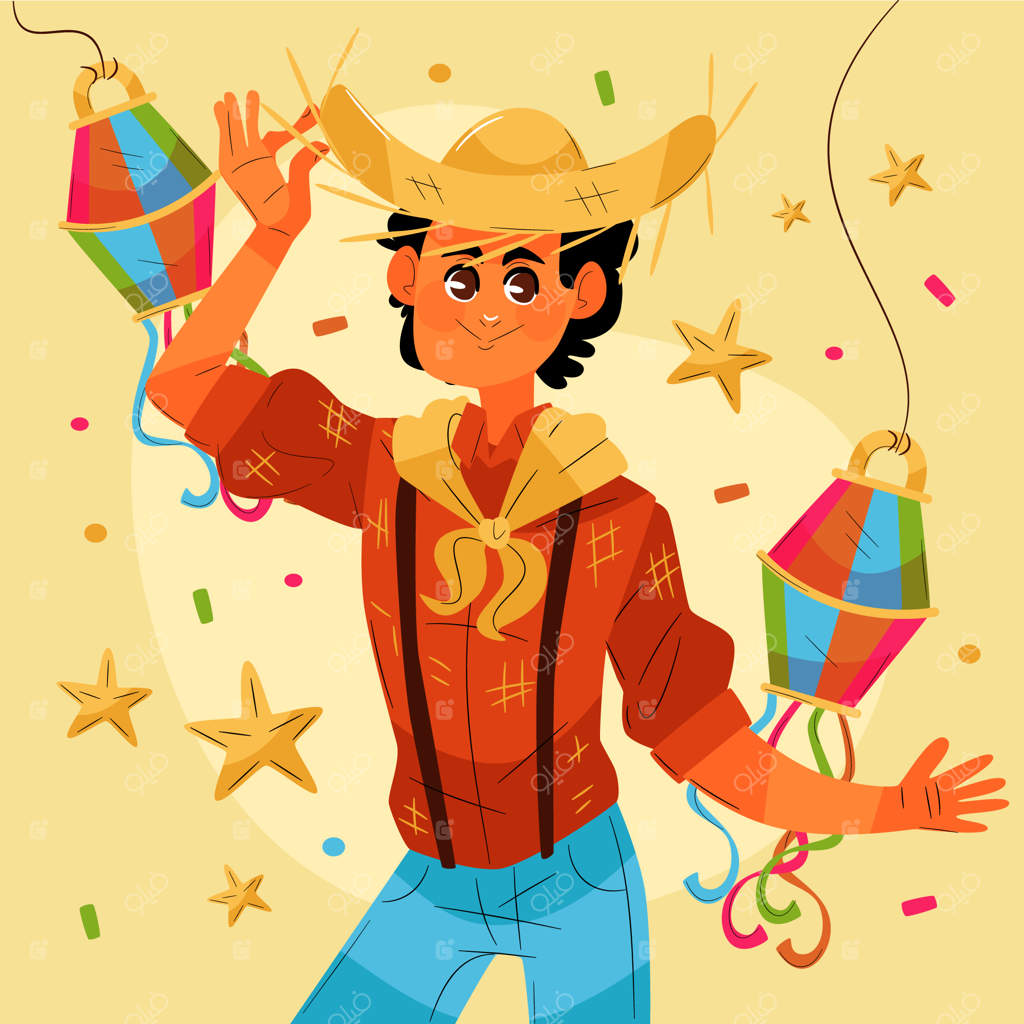 تصویر دست‌کشیده وکتور جشن‌های جونیناس