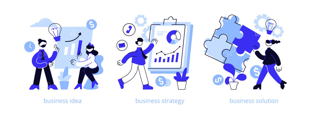 مجموعه تصویرسازی‌های انتزاعی و مفهومی طرح کسب‌وکار