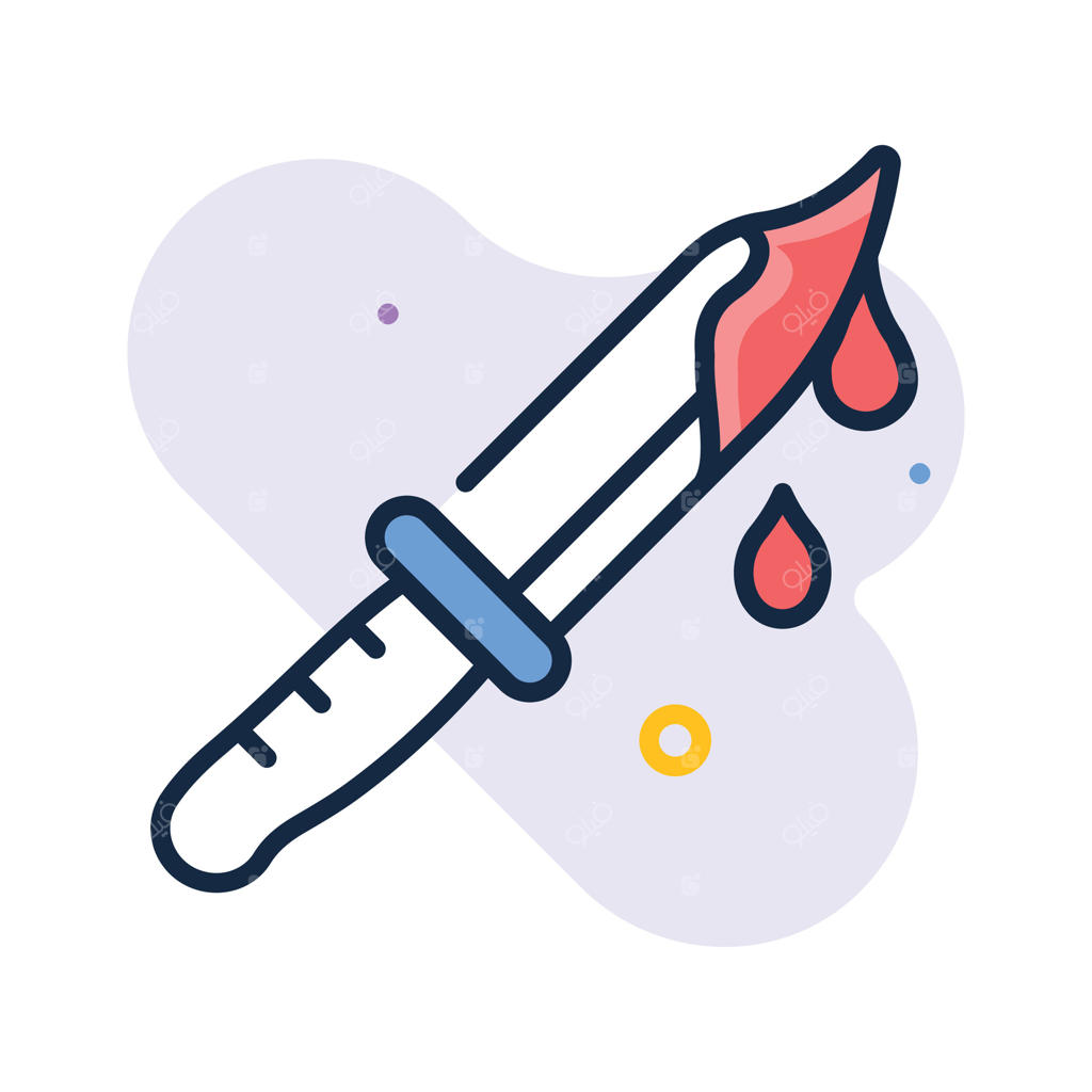 نماد چاقوی خونین ترسناک، مناسب برای طرح‌های وحشتناک هالووین