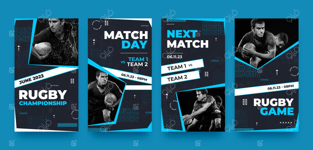 مجموعه استوری‌های اینستاگرام برای مسابقات راگبی