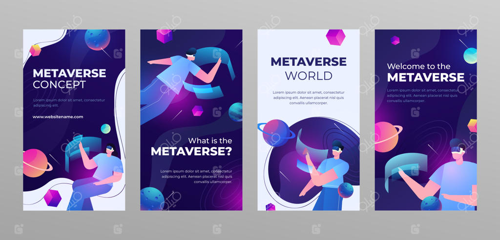 داستان‌های اینستاگرام متاورس با گرادیان رنگی