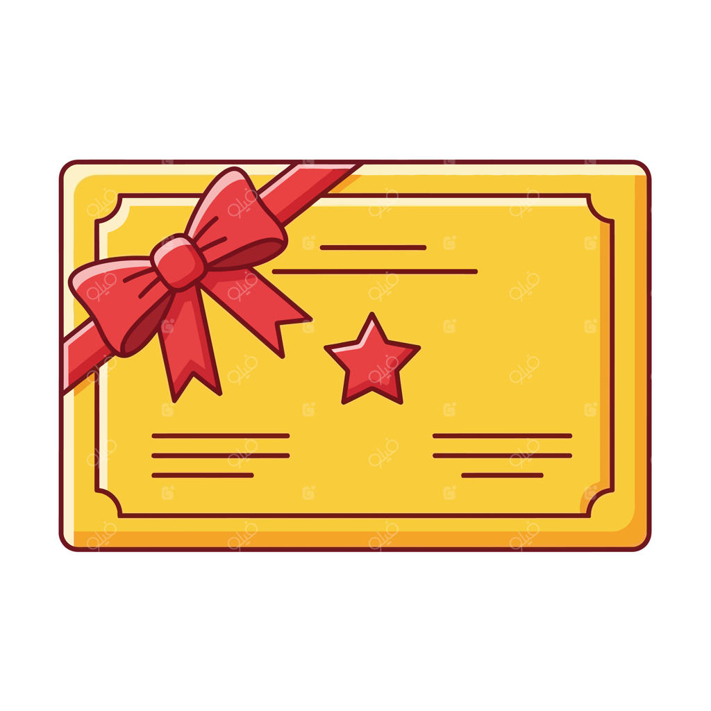 گواهی هدیه با روبان قرمز و ستاره - تصویر، خرید
