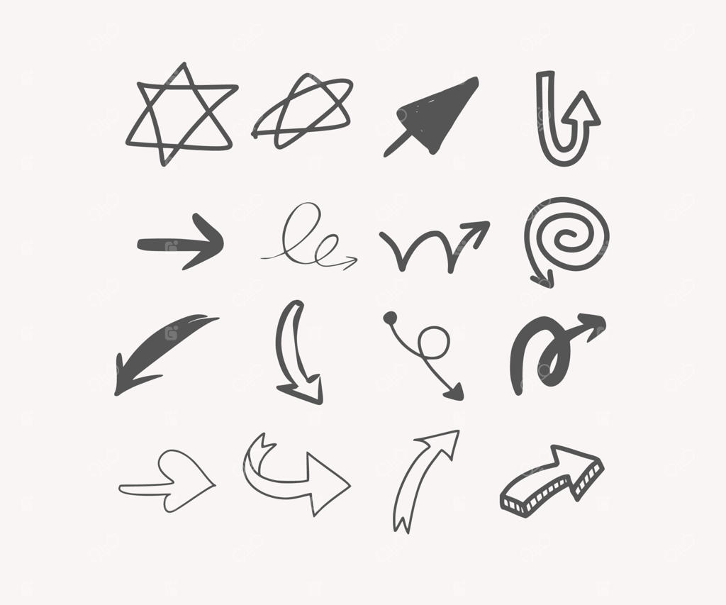 عناصر فلش دستی طراحی شده و دودل