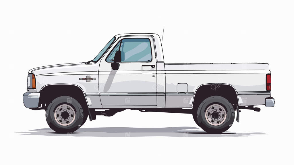 کامیون سفید با در سیاه و عکسی از در سفید