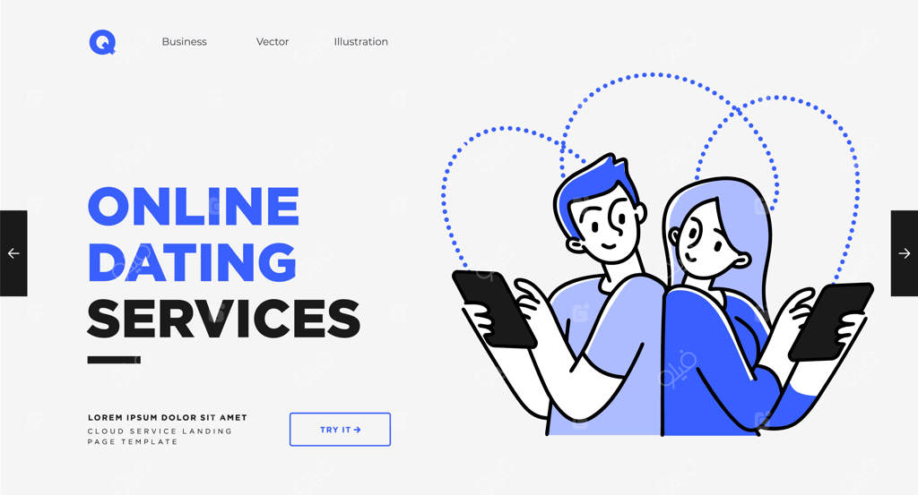 پترن اسلاید ارائه یا طراحی وب‌سایت صفحه فرود - مفاهیم بصری کسب‌وکار