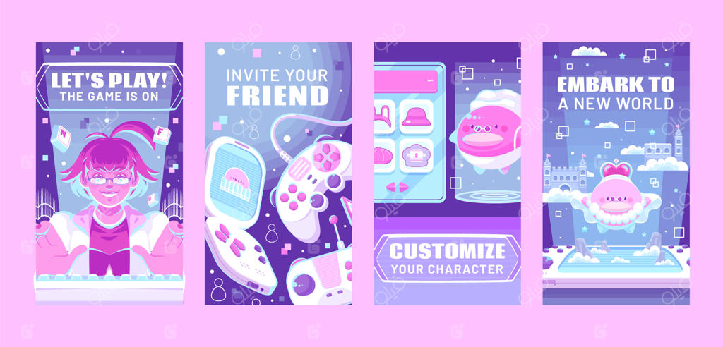 طراحی قالب استوری‌ اینستاگرام برای بازی