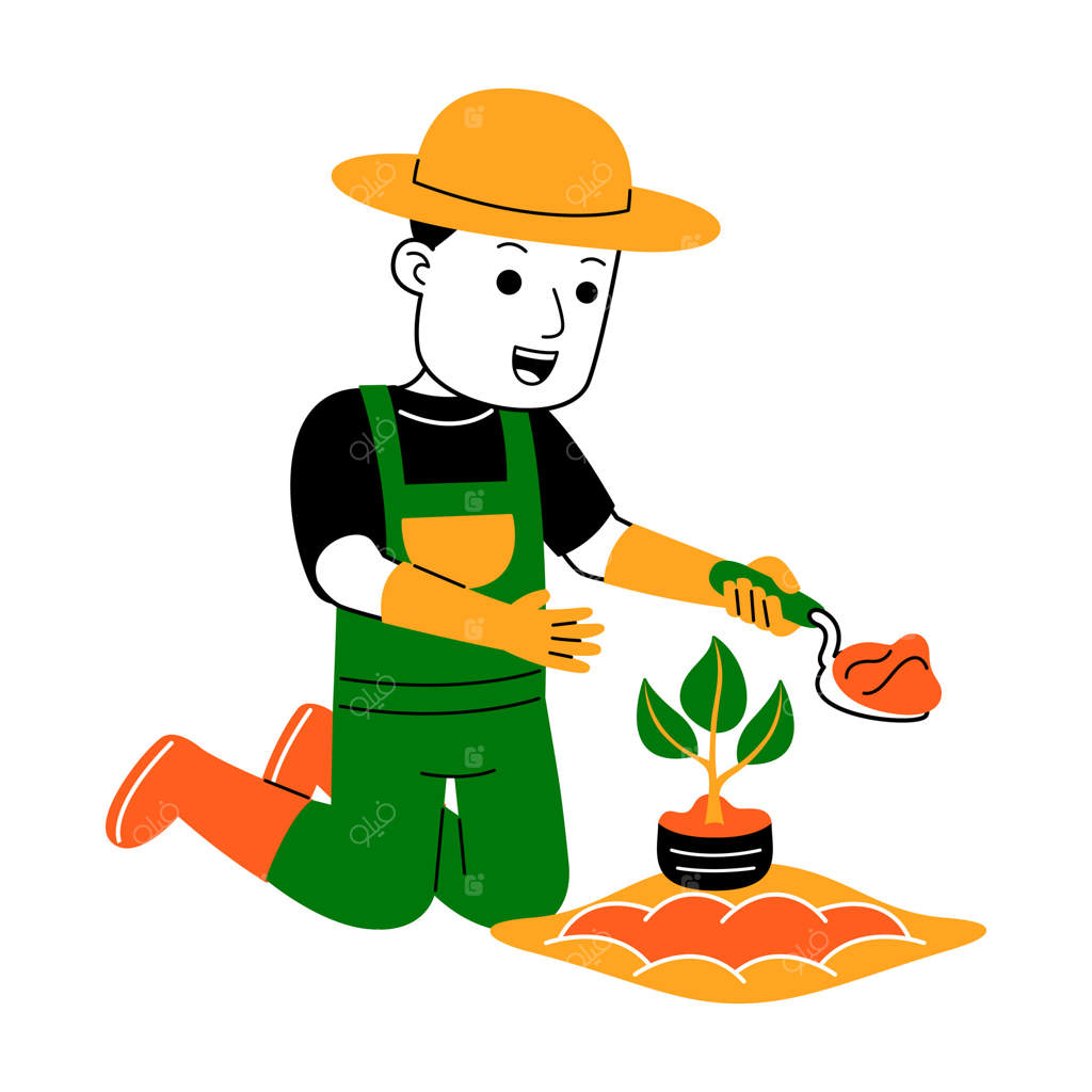 تصویرسازی وکتور کشاورز جوان - پرو وکتور