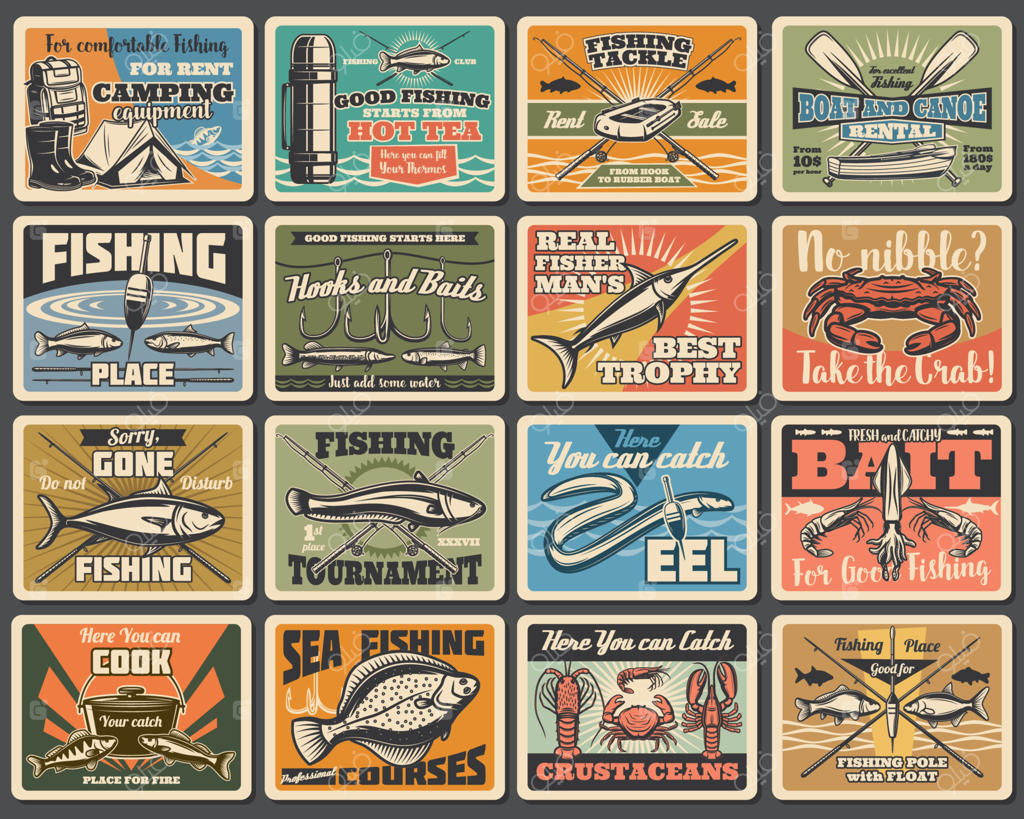 ورزش ماهیگیری، تجهیزات و قلاب‌ها - تابلوهای کلاسیک