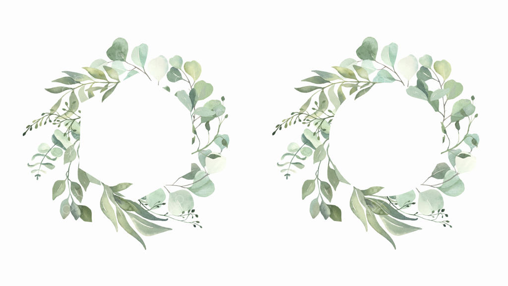 قاب برگ‌های نقاشی شده با آبرنگ دستی