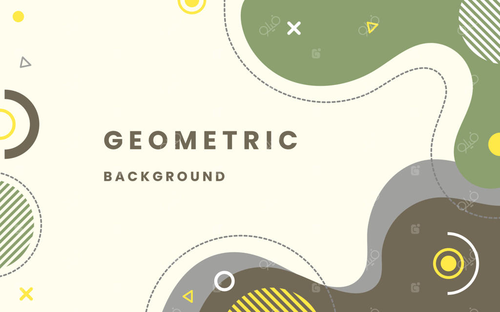 پس‌زمینه انتزاعی و بنر قالب رنگارنگ و هندسی. طراحی با شکل مایع و گرادیانت رنگ‌های سبز و قهوه‌ای. تصویرسازی وکتور ۱۰ ای‌پی‌اس.