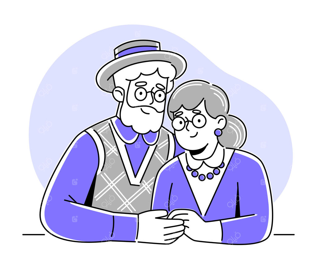 زوج زن و مرد نشسته