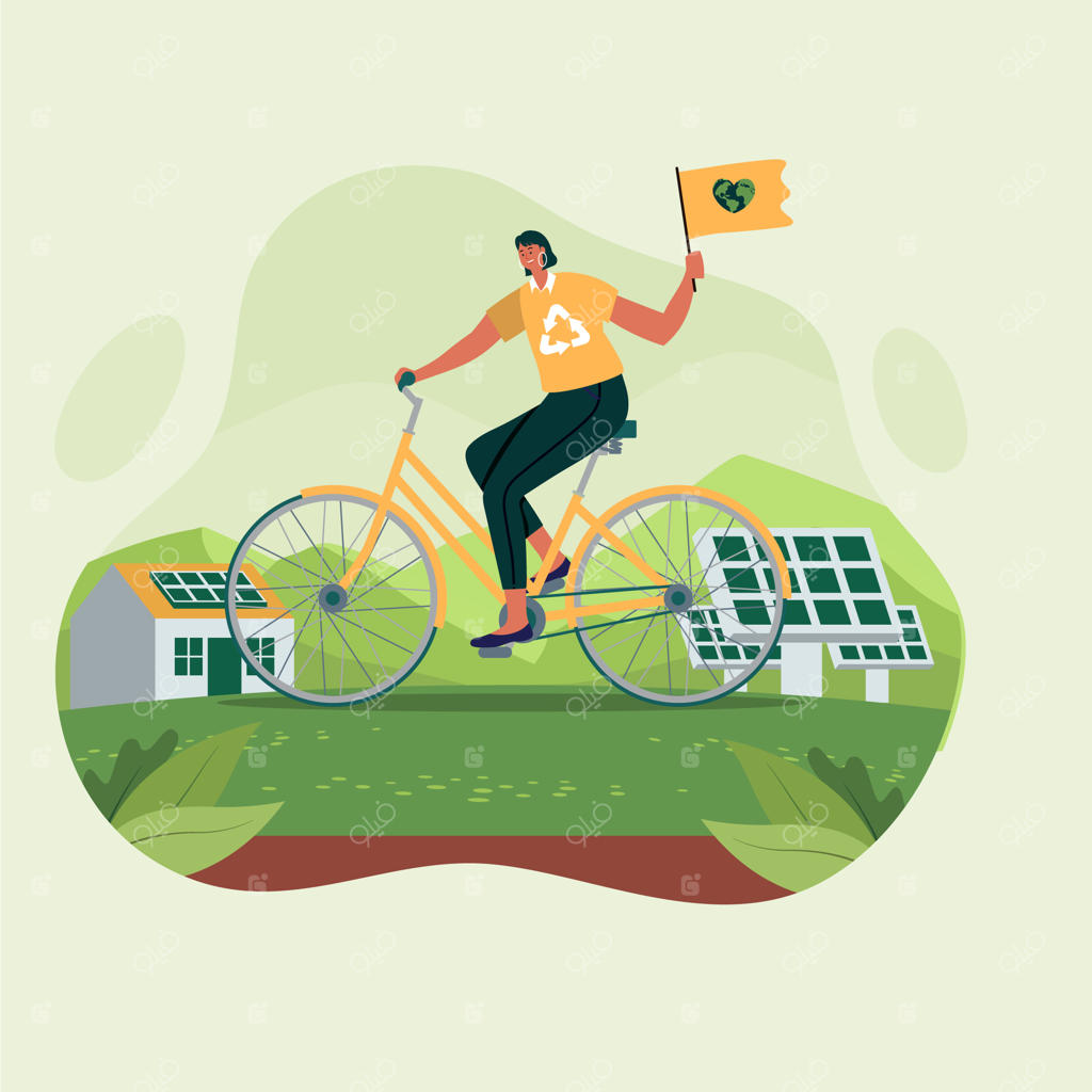 تصویرسازی روز جهانی محیط زیست در دنیای تخت