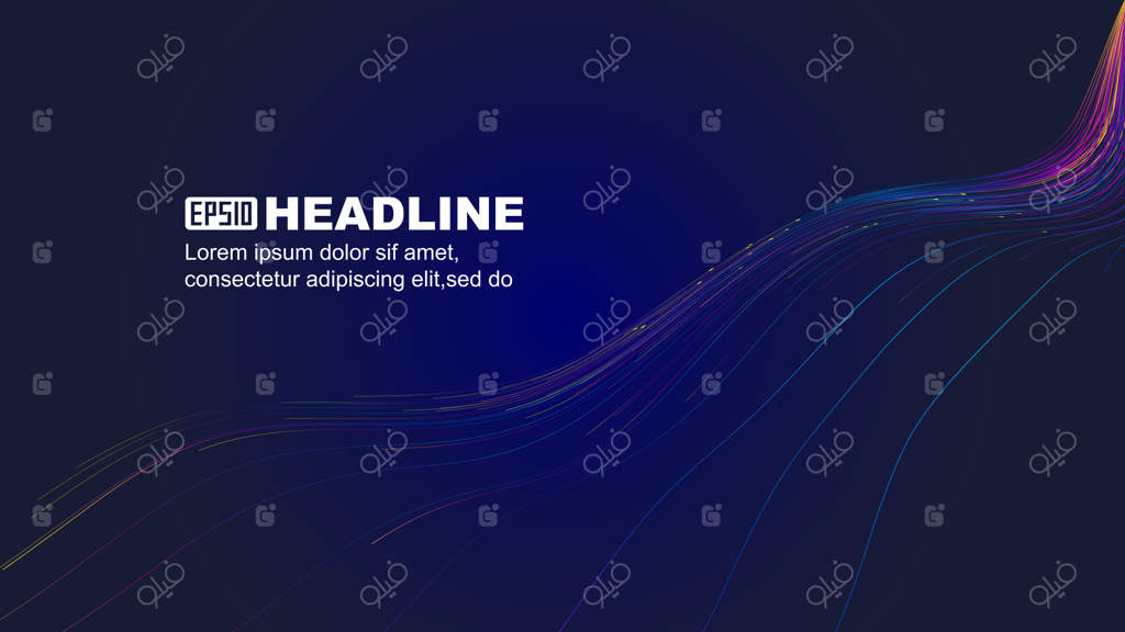 خطوط موج‌دار و رنگی دارای پس‌زمینه فنی وکتور فضایی هستند.