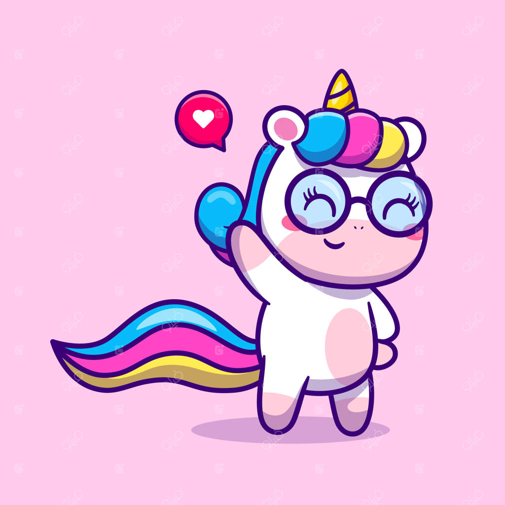 تصویر برداری از آیکون کارتونی اسب تک‌شاخ بامزه دست تکان‌دهنده. مفهوم آیکون حیوانات و طبیعت. وکتور پریمیوم جداگانه. سبک کارتونی تخت