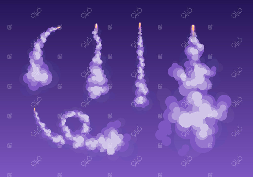 مجموعه‌ای از ردپاهای مختلف موشک کارتونی - وکتور