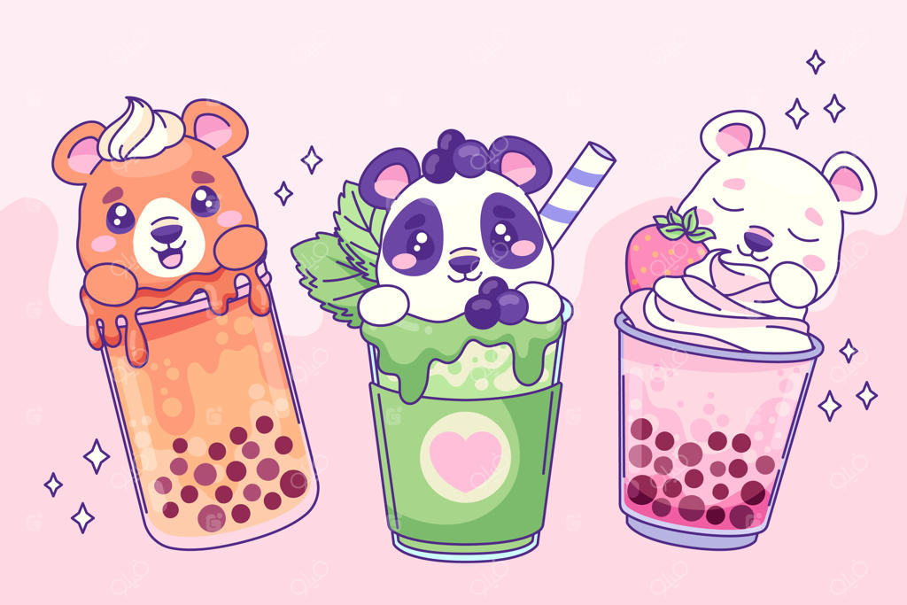 پس‌زمینه چای حبابی دست‌کشیده