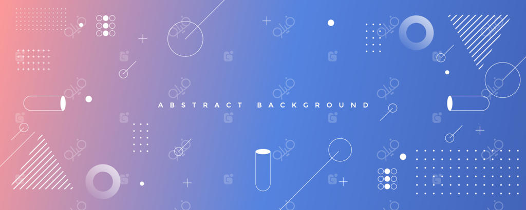 زمینه بنر: طراحی هندسی با گرادیان آبی و رنگ‌های کامل