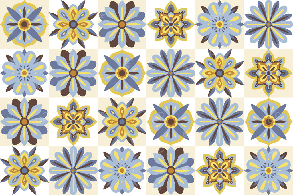 کاشی‌های طرح گل برای طراحی داخلی خیره‌کننده - پرو وکتور