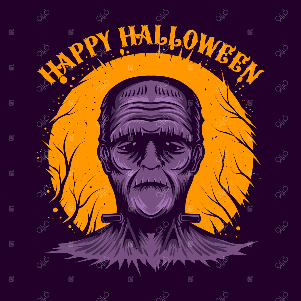 شخصیت‌های ماسک‌پوش هالووین در شب جذاب و هیجان‌انگیز