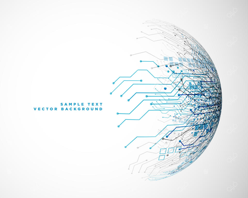 پس‌زمینه انتزاعی فناوری شبکه جهانی و برد مدار
