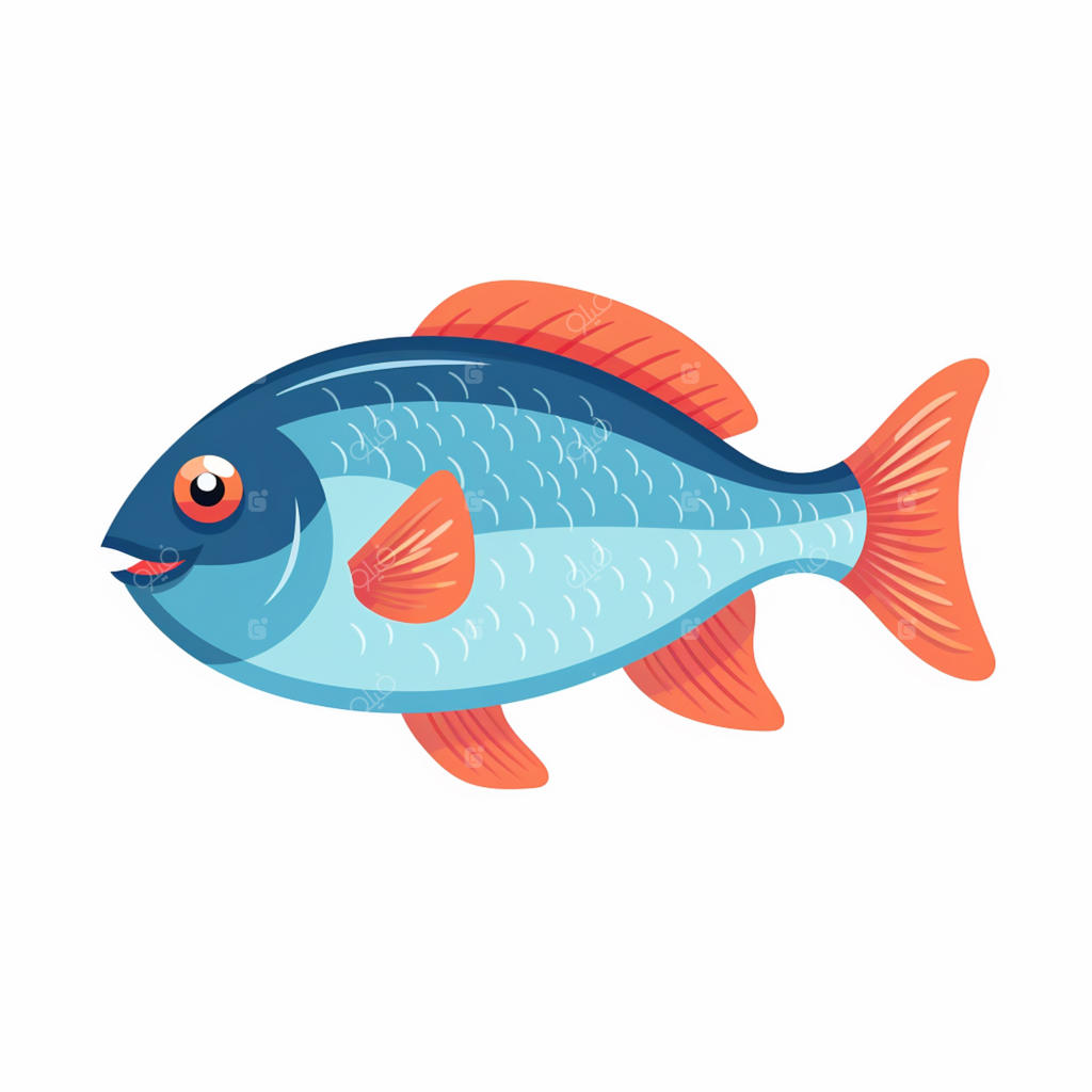 تصویرسازی وکتور دریا و اقیانوس، طرح ماهی و دنیای زیر آب، نماد طبیعت و ماهیگیری