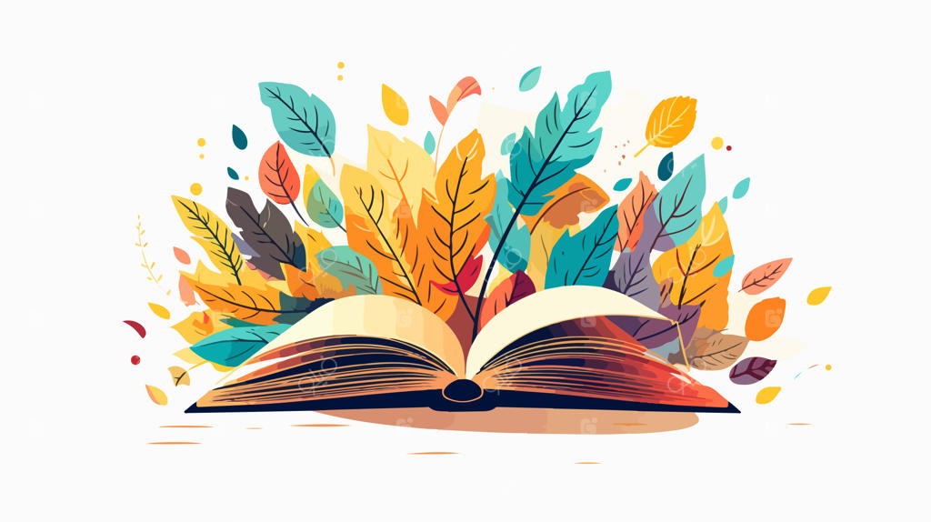 تصویرسازی وکتور کارتونی کتاب با طراحی تخت و دست‌کشیده