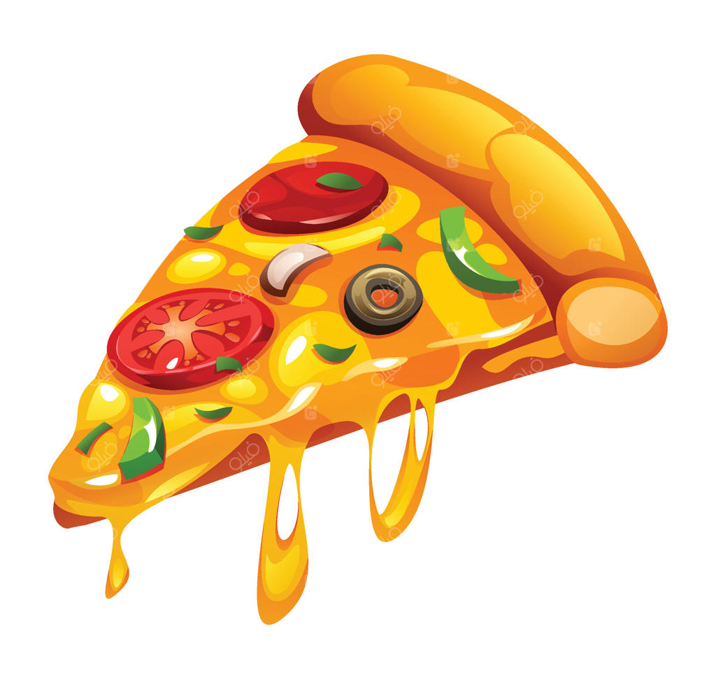 برشی لذیذ از پیتزای پنیری با مخلفات