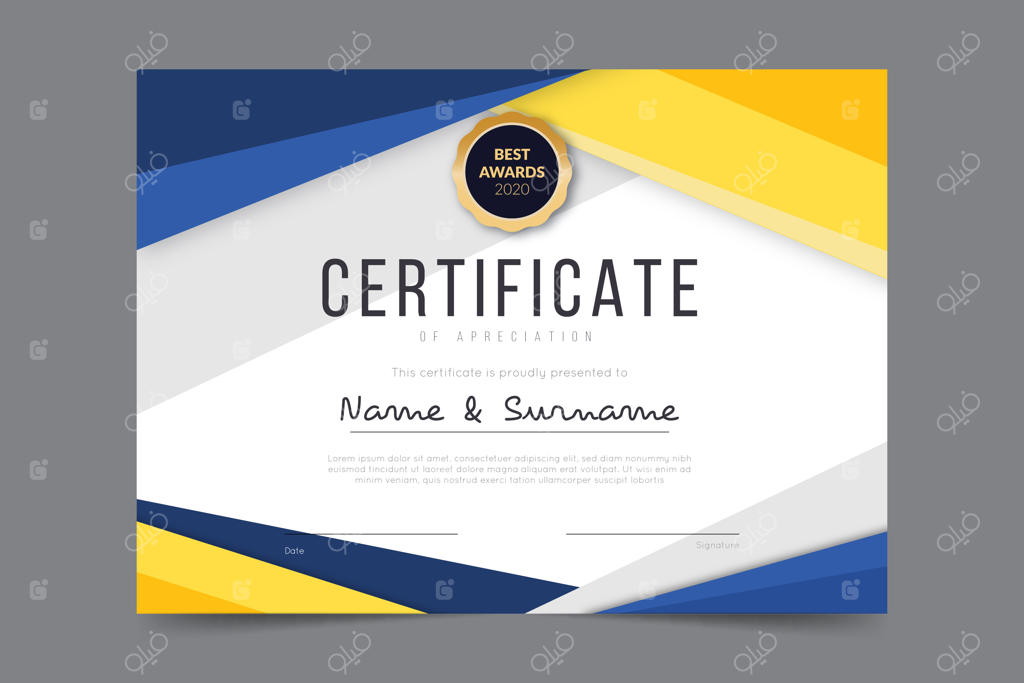 پترن صدور گواهینامه با طرح‌های هندسی و مدرن