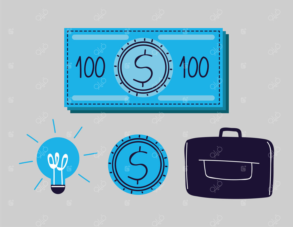 طرح خطی هنر پول و کسب‌وکار