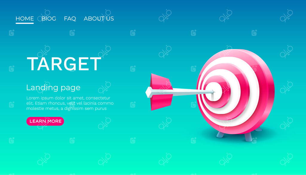 آیکون وکتور بنر صفحه فرود هدف کسب و کار