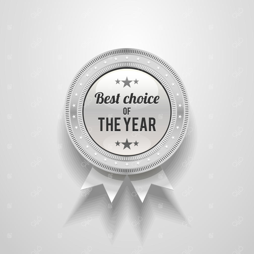 نشان براق نقره‌ای با امکان انتخاب سال.