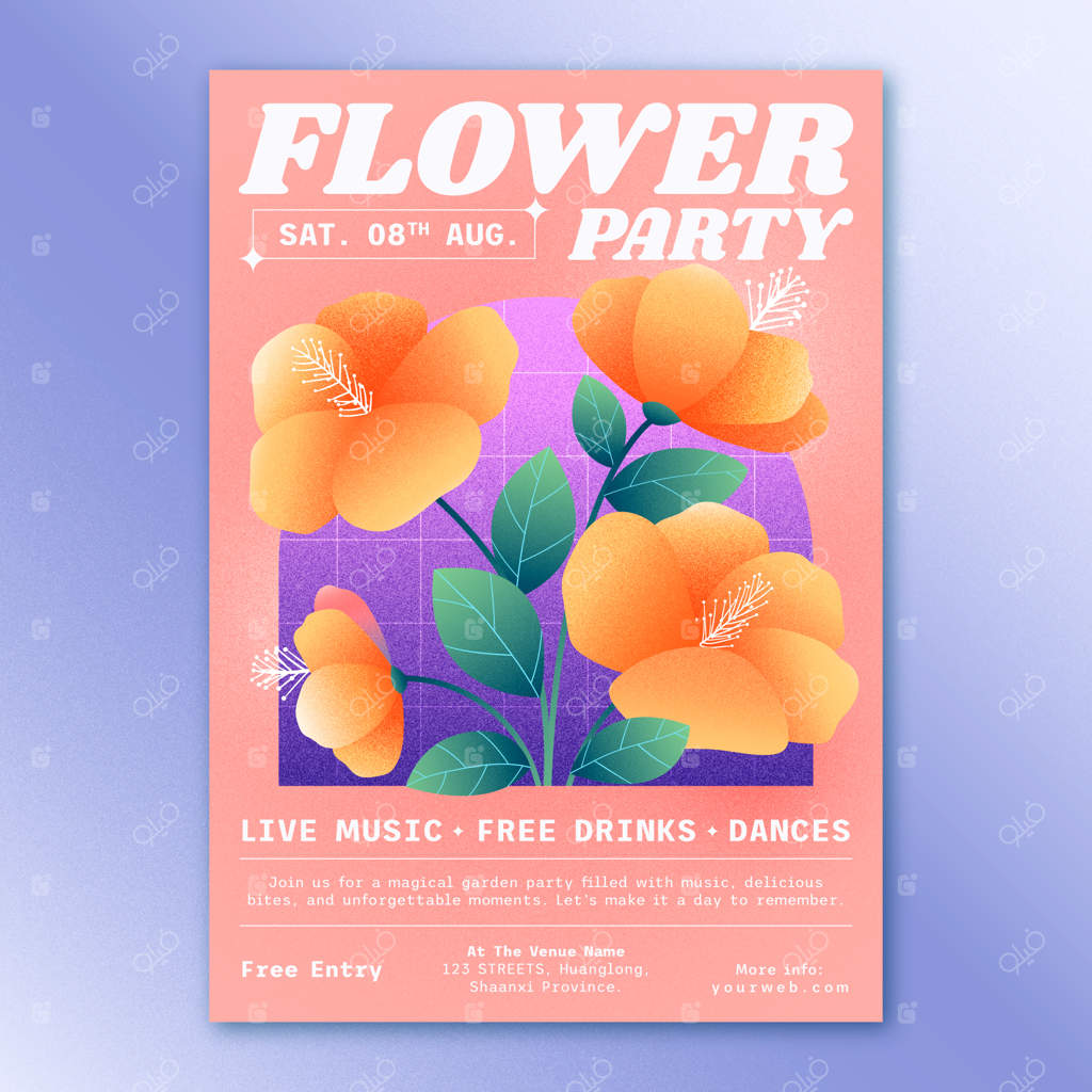 قالب پوستر با تدریج رنگی