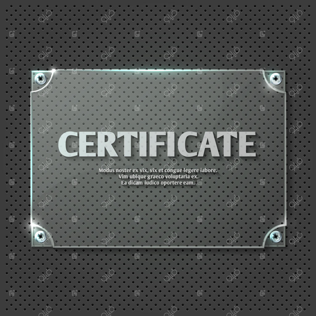 گواهینامه روی صفحه شیشه‌ای