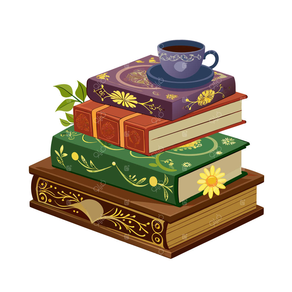 تصویرسازی تخت از یک دسته کتاب