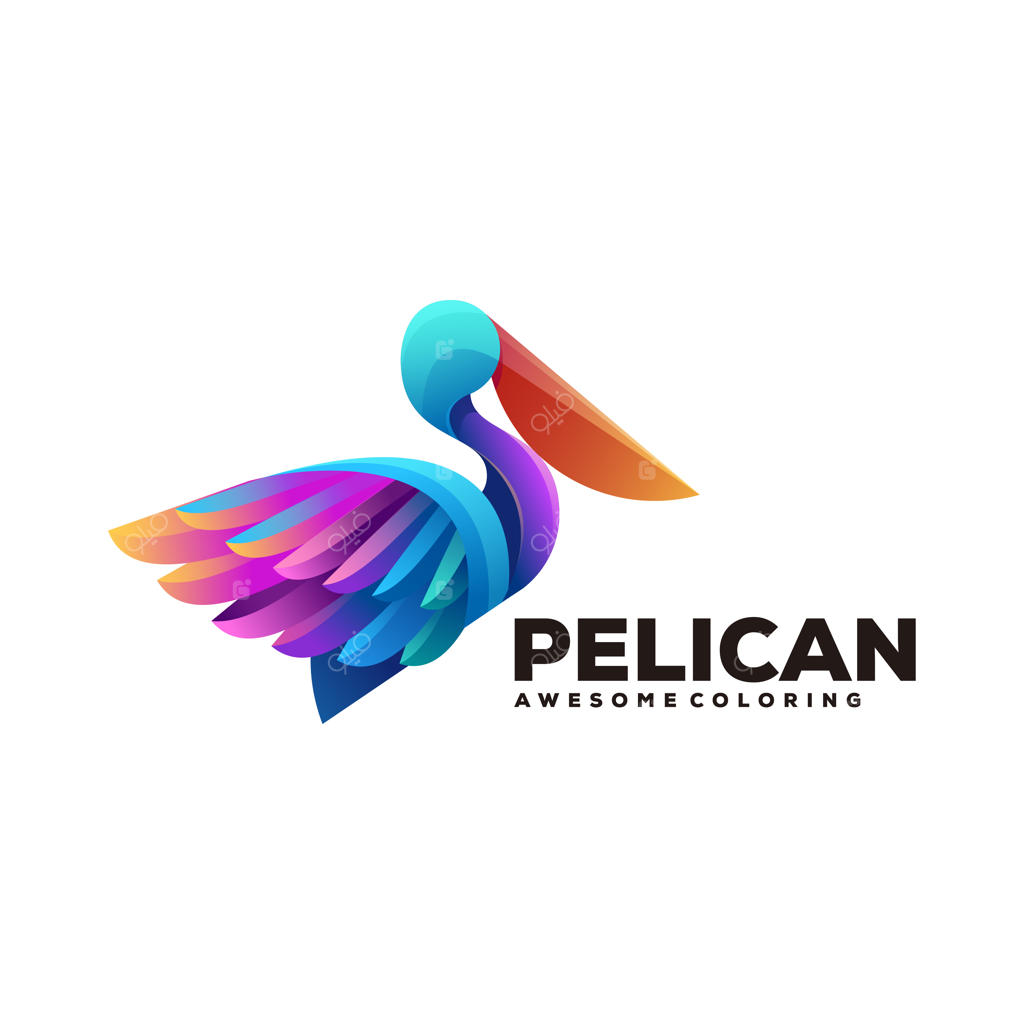 تصویرسازی لوگوی فلامینگو با طراحی گرادینت