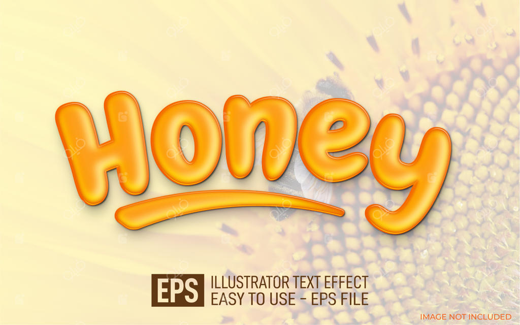 قالب افکت سه‌بعدی و قابل ویرایش متن عسلی