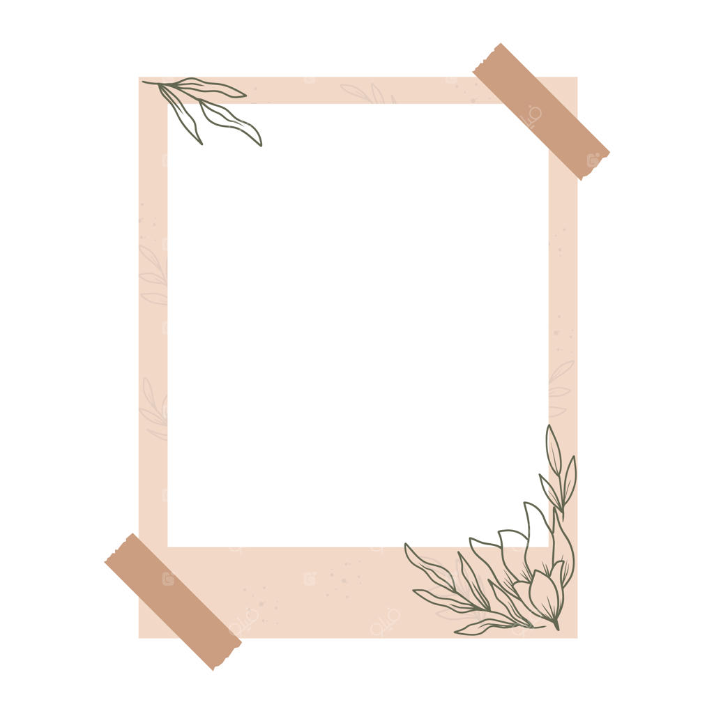 قاب عکس گل‌دار هنری با برگ‌های طراحی دستی