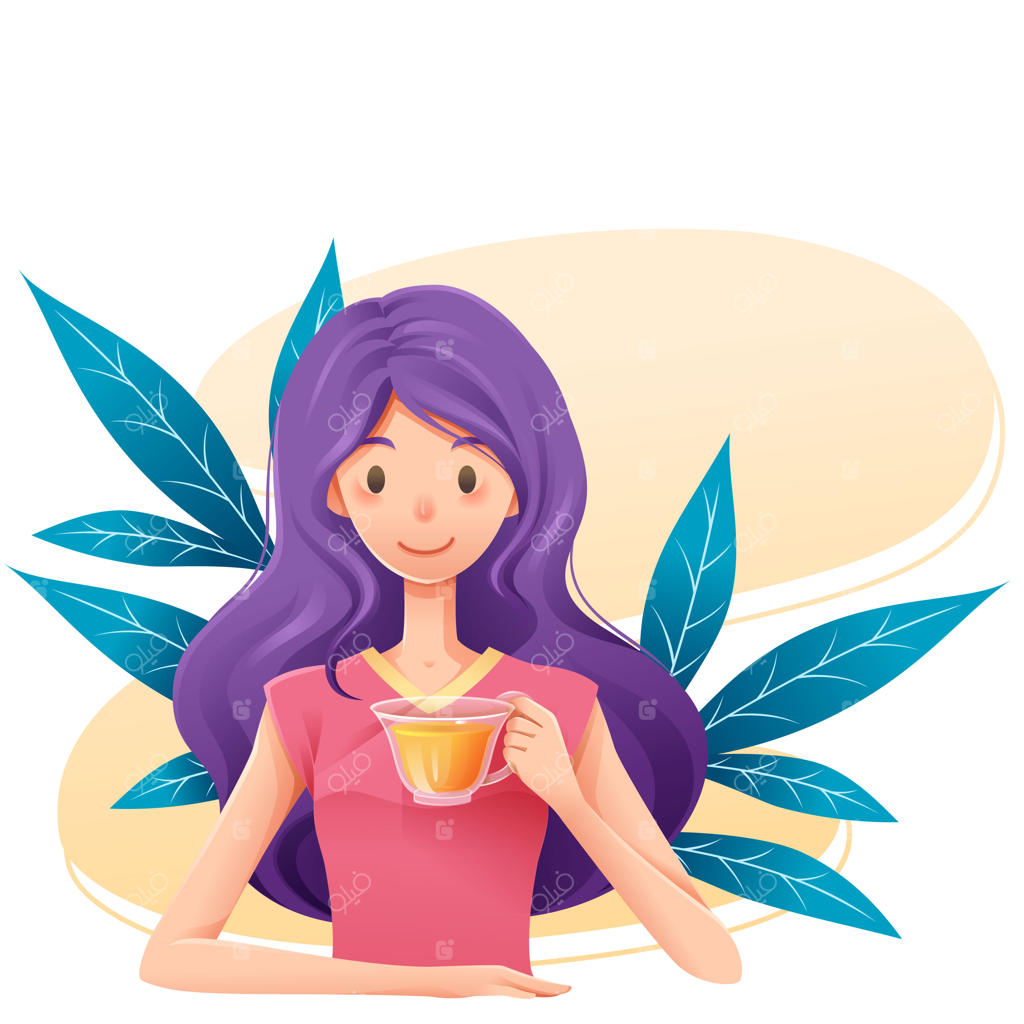 زن در حال لذت بردن از دمنوش گیاهی