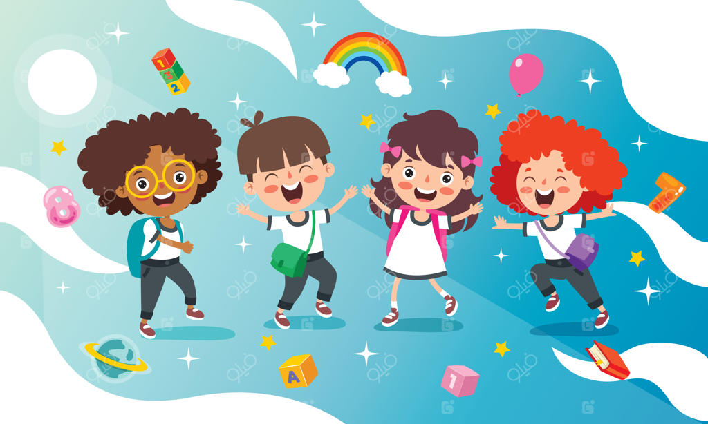 کودک خوشحال در حال مطالعه و یادگیری