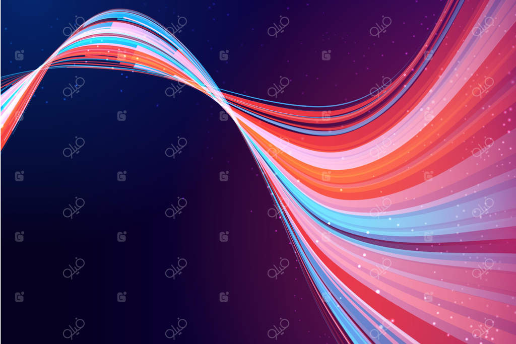 پس‌زمینه‌ای با نورهای نئون انتزاعی