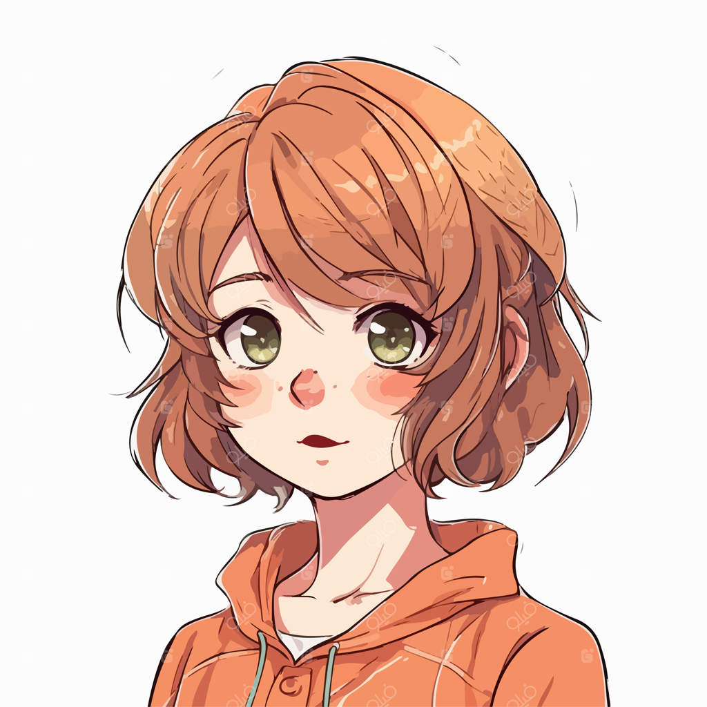طرح شخصیت دختر جوان به سبک انیمه - تصویرسازی وکتور مانگا